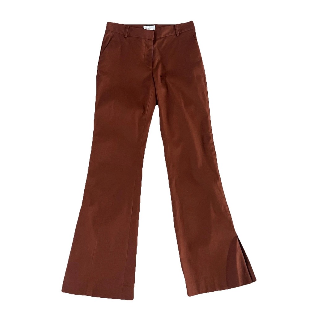 Argent Trousers Dress Pants Size 6 Rust Straight Leg Split Tailored Slacks